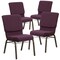 Flash Furniture 18.5"W Church Chair - Plum Fabric w/ Book Rack, 4PK 4-FD-CH02185-GV-005-BAS-GG - alternate 3